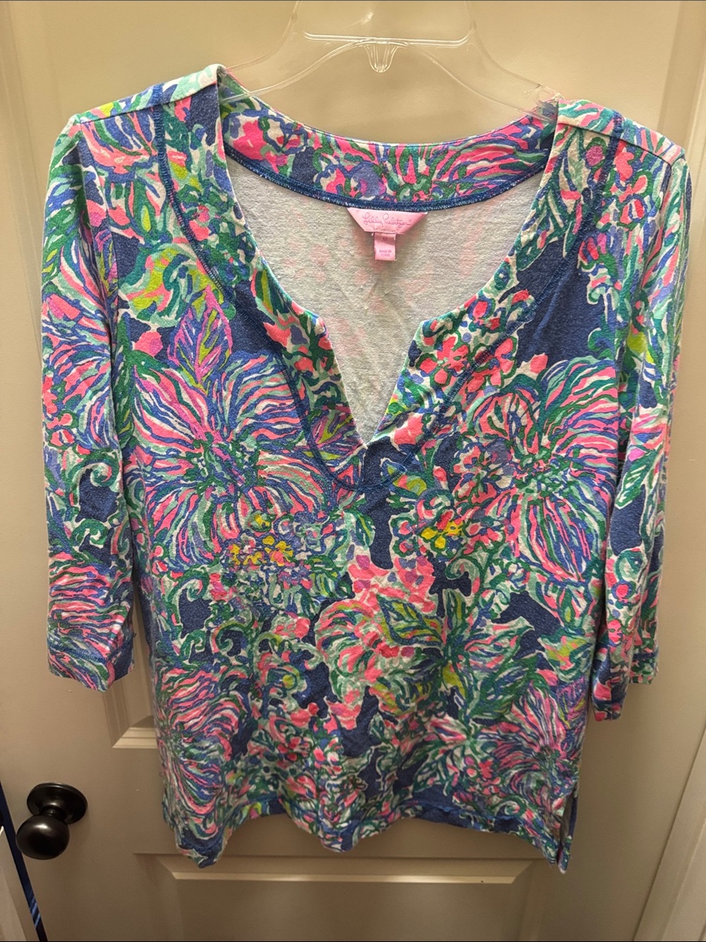 Lilly Pulitzer Multicolor Floral Print Top - Pink, Green, Blue